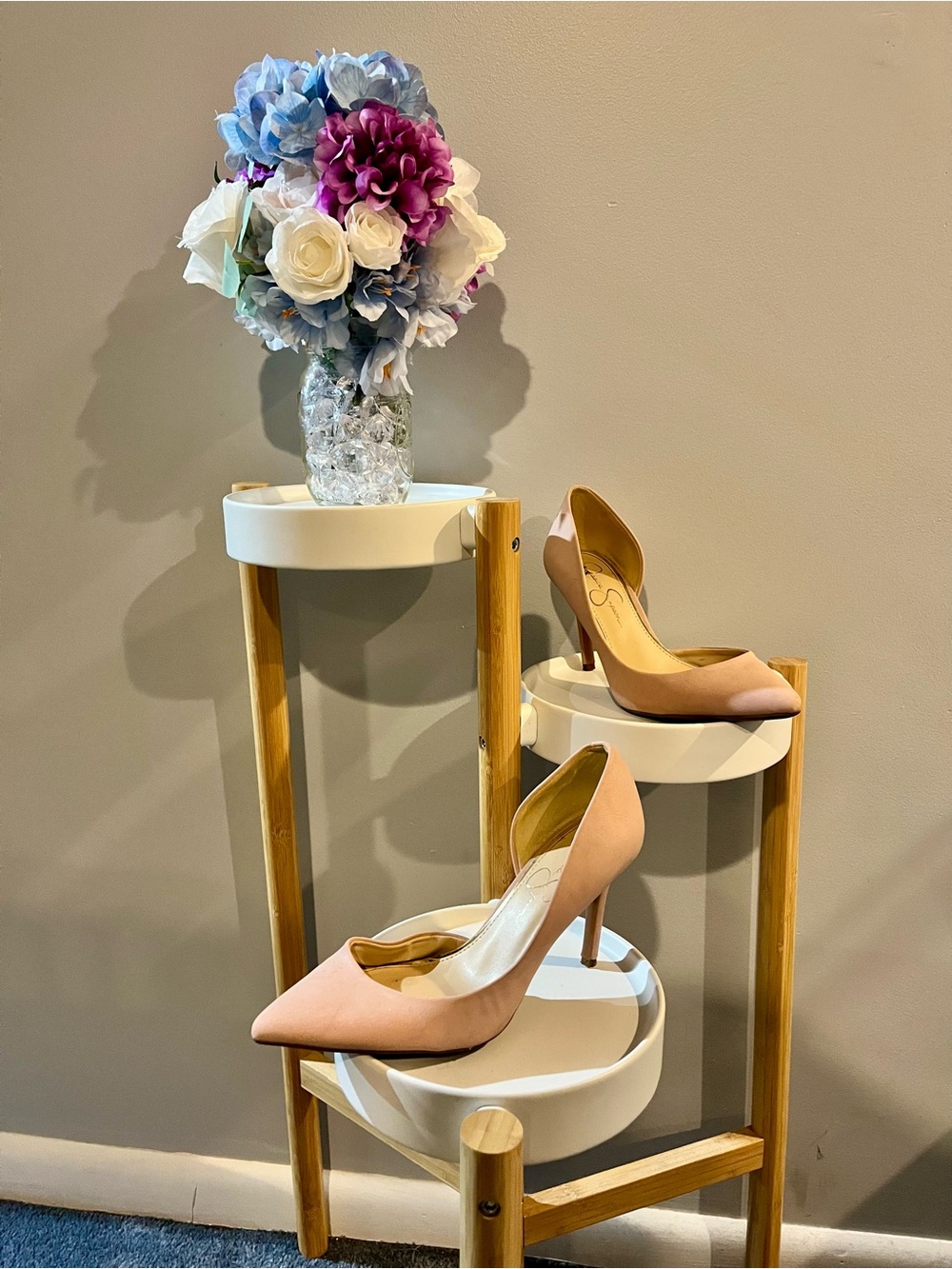 Jessica Simpson Blush Pink D'Orsay Pointed-Toe Stiletto Pumps